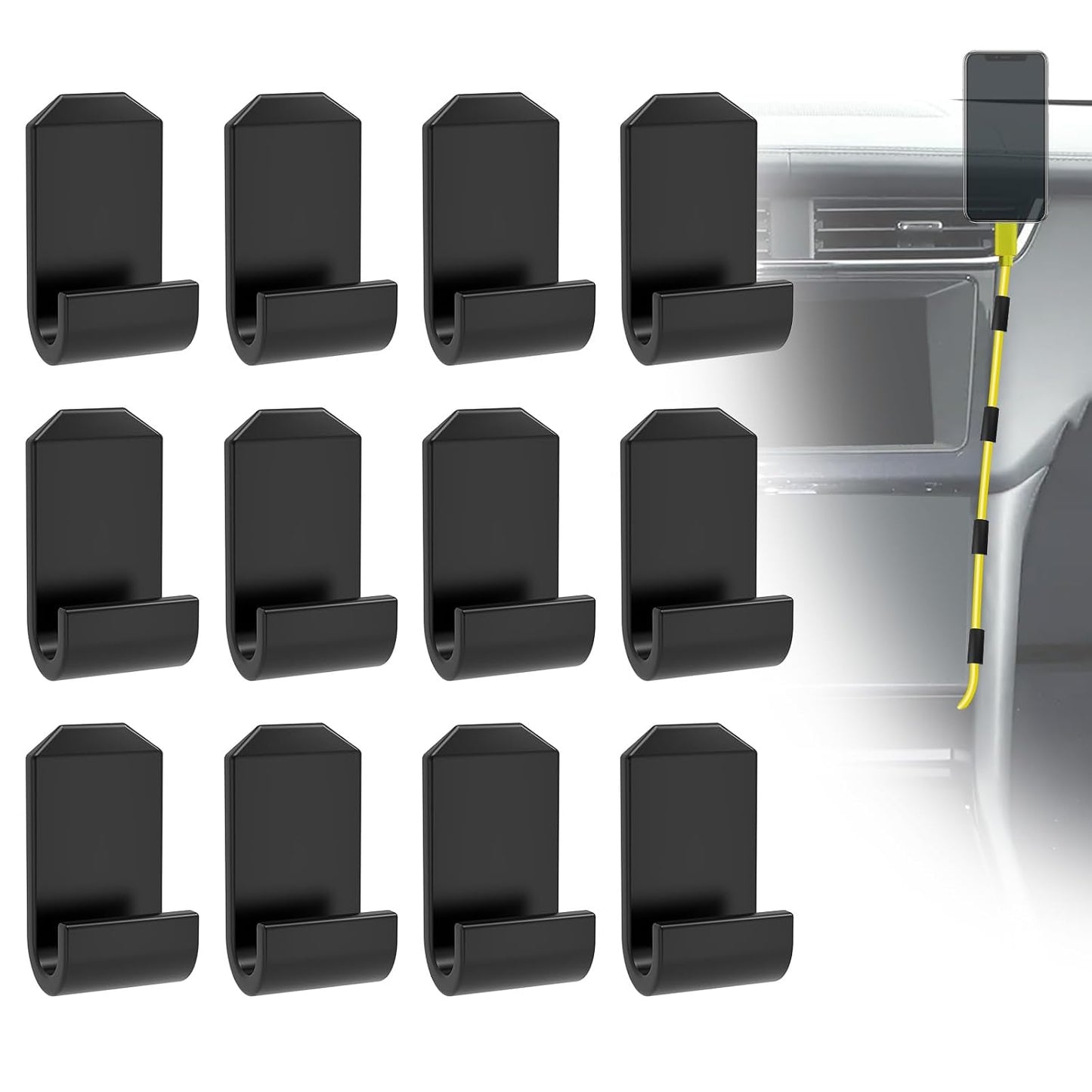 12 Pcs Car Trim Cable Clips, Car Cable Management Wire Organizer Cord-B(02) | Neatly Organize Cables for Vehicle Interior, Easy Installation, Ideal for Phone Chargers, Dash Cams and More