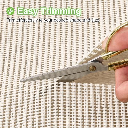 Songrey Non-Slip Rug Pad 5x7 FT, White | Extra Thick Carpet Pads for Hard Surfaces, Prevent Sliding and Secures Rugs, Provide Floor Protection with Comfort Cushioning