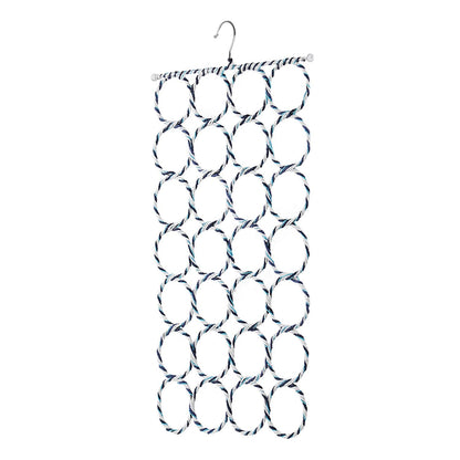 Flexzion Scarf Hanger, 28-Loop Closet Organizer, 1 Pack, Color May Vary | Scarf organizer for closet use; woven loops hold multiple scarves and double as a hijab hanger for shawls, ties and belts.