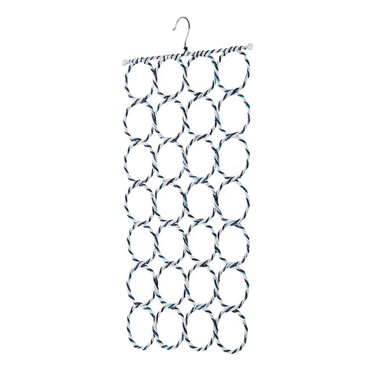 Flexzion Scarf Hanger, 28-Loop Closet Organizer, 1 Pack, Color May Vary | Scarf organizer for closet use; woven loops hold multiple scarves and double as a hijab hanger for shawls, ties and belts.