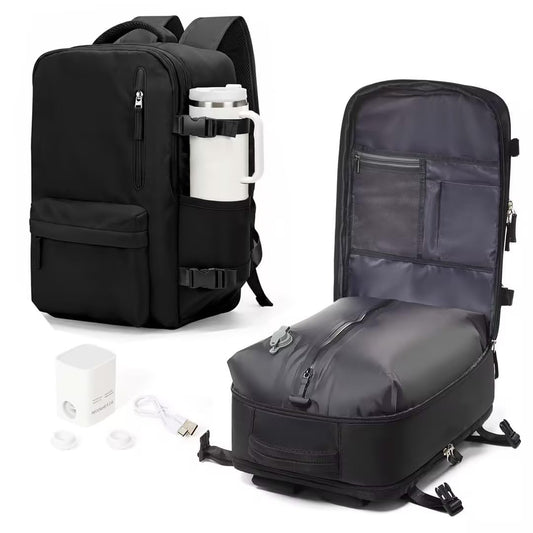 Vacuum Seal Backpack for Travel with Air Pump Comp... (A66-black | Polyester)