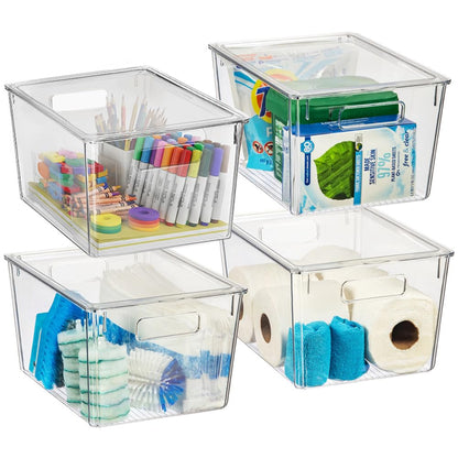 ClearSpace Plastic Storage Bins with Lids X-Large – Perfect Kitchen Organization, Desk Organizer or Pantry Storage – Desktop Organizer, Pantry Organization and Storage Bins, Cabinet Organizers