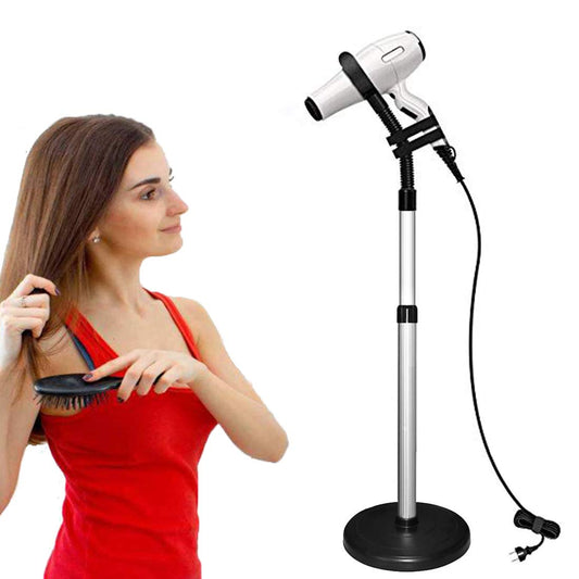 Hair Dryer Stand, 360 Degree Rotating Lazy Hair Dr... (BLACK | Plastic)