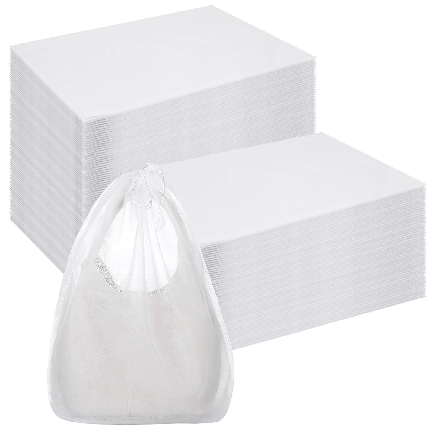 120 Pcs Dust Proof Storage Bags, Breathable Non Woven Fabric Dust Covers with Drawstring for Handbags, Purses, Shoes, and Portable Travel Organizer, 19.7x15.7 Inch, White