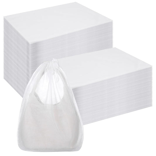 120 Pcs Dust Proof Storage Bags, Breathable Non Woven Fabric Dust Covers with Drawstring for Handbags, Purses, Shoes, and Portable Travel Organizer, 19.7x15.7 Inch, White
