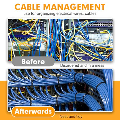 1200pcs Black Cable Zip Ties 12 Inch, Heavy Duty Plastic Nylon Tie Wraps with 50lb Tensile Strength for Indoor & Outdoor