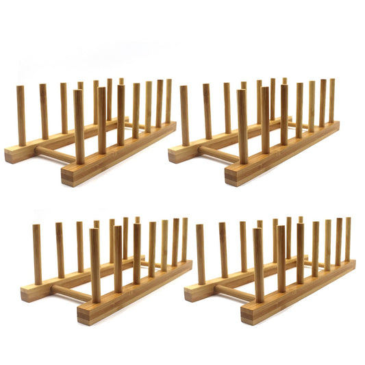 Bamboo Wooden Plate Racks Dish display Holder Kitc... (Bamboo | Bamboo)