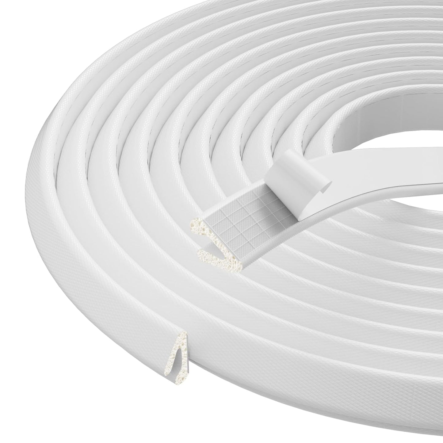 V Shape Thin Foam Weather Stripping Door Frame Seal Strip 33FT White | Draft Stopper,Insulation Winter,Weatherstripping,Gap Sealing,Soundproofing,Self-adhesive Used for Exterior Front Door Side
