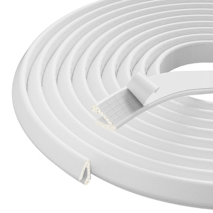 V Shape Thin Foam Weather Stripping Door Frame Seal Strip 33FT White | Draft Stopper,Insulation Winter,Weatherstripping,Gap Sealing,Soundproofing,Self-adhesive Used for Exterior Front Door Side