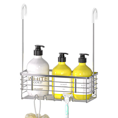 DELLAN Hanging Shower Organizer, Shower Rack with Hooks Over the Door | Bathroom Shower Caddy and Basket