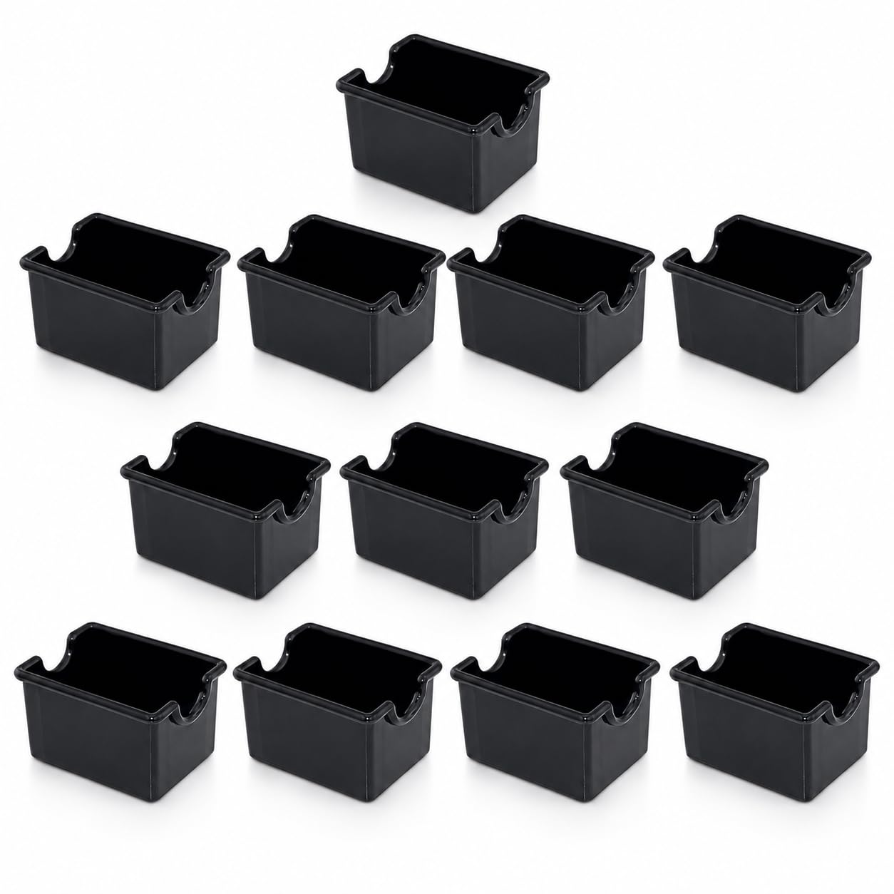 New Star Foodservice Plastic Sugar Packet Holder, Black, Restaurant Tabletop Sweetener Caddy, Set of 12