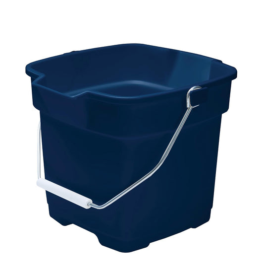 Rubbermaid Roughneck Square Bucket 12-Quart Blue Sturdy Pail Bucket Organizer Household Cleaning Supplies Projects Mopping Storage Comfortable Durable Grip Pour Handle