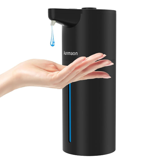 Automatic Soap Dispenser Touchless,15-Level,Kitchen Bath Black | Hands-Free,15-Level Dial Control,Thick & Thin Soap Compatible,Long Battery Life,Easy for Toddlers,Wall Mountable