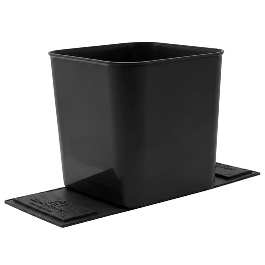 Car Trash Can for Vehicles Leakproof Compact Garbage Bin w/Stability Flap, Anti-Slip Base, Portable Trash Holder for Cars, Trucks, SUVs, Minivans (Black, Large)