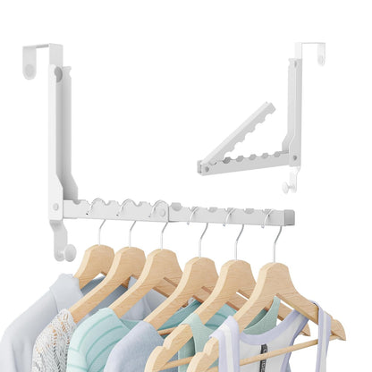 Over The Door Hooks, Extended Over The Door Clothes Hanger with 11 Ridges,Space-Saving Over The Door Drying Rack,Over the Door Hangers for Clothes,Larger Capacity Over The Door Hanger.