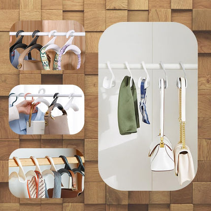 12 Pcs Purse Hanger Hook Acrylic Black Bag Tie Handbag Belt Hanger Closet Organizer Storage Handbags Tote Holder for Storing Handbags Satchels