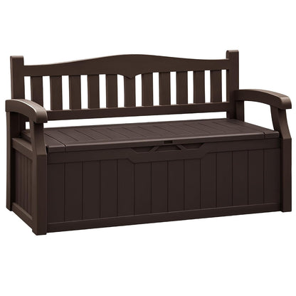 Flamaker 80 Gallon Storage Bench, Deck Box with Seat Waterproof All-Weather | Lockable Heavy-Duty Chest Box with Seating Bench for Garden, Patio, Poolside, Indoor, Outdoor