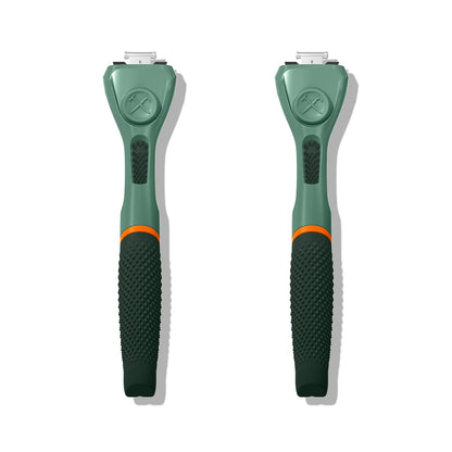 Dollar Shave Club | Razor Handle (2 Pack) Green | Replacement Razor Blade Handles | Not Compatible with Other Razor Brands