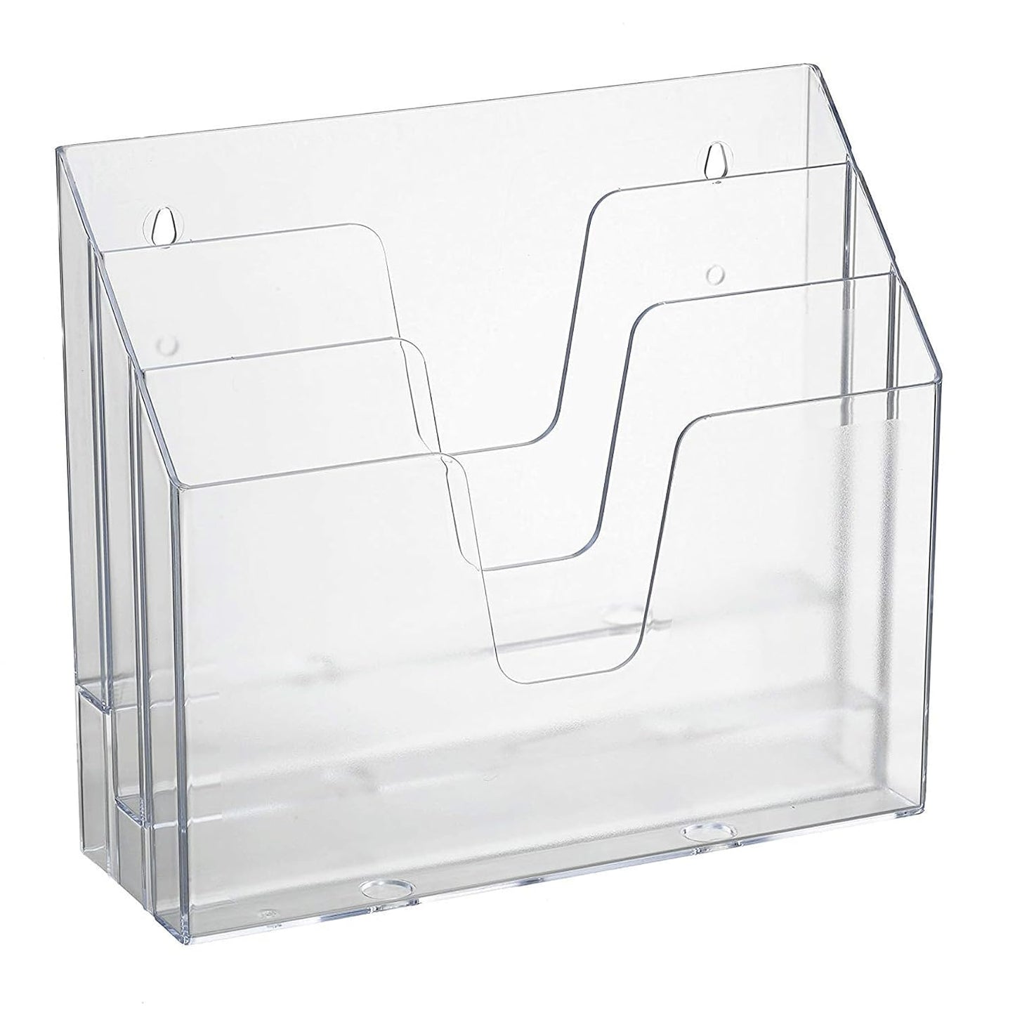 Acrimet Horizontal Triple File Folder Organizer Sorter, Letter Size, Clear | 3 compartments to separate and organize documents, folders and papers