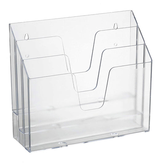 Horizontal Triple File Folder Organizer Sorter, Le... (Clear Crystal | Plastic)