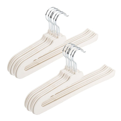 Velvet Pants Hangers - 16 Pack White Non Slip Open Ended Hanger with 360 Swivel Hook - Closet Space Saving Hanger for Heavy Pants, Jeans, Trousers, Scarf
