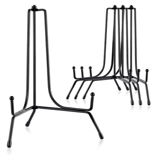 4 Pack 8 Inch Improved Anti-Slip Plate Stands for... (Black | Iron)