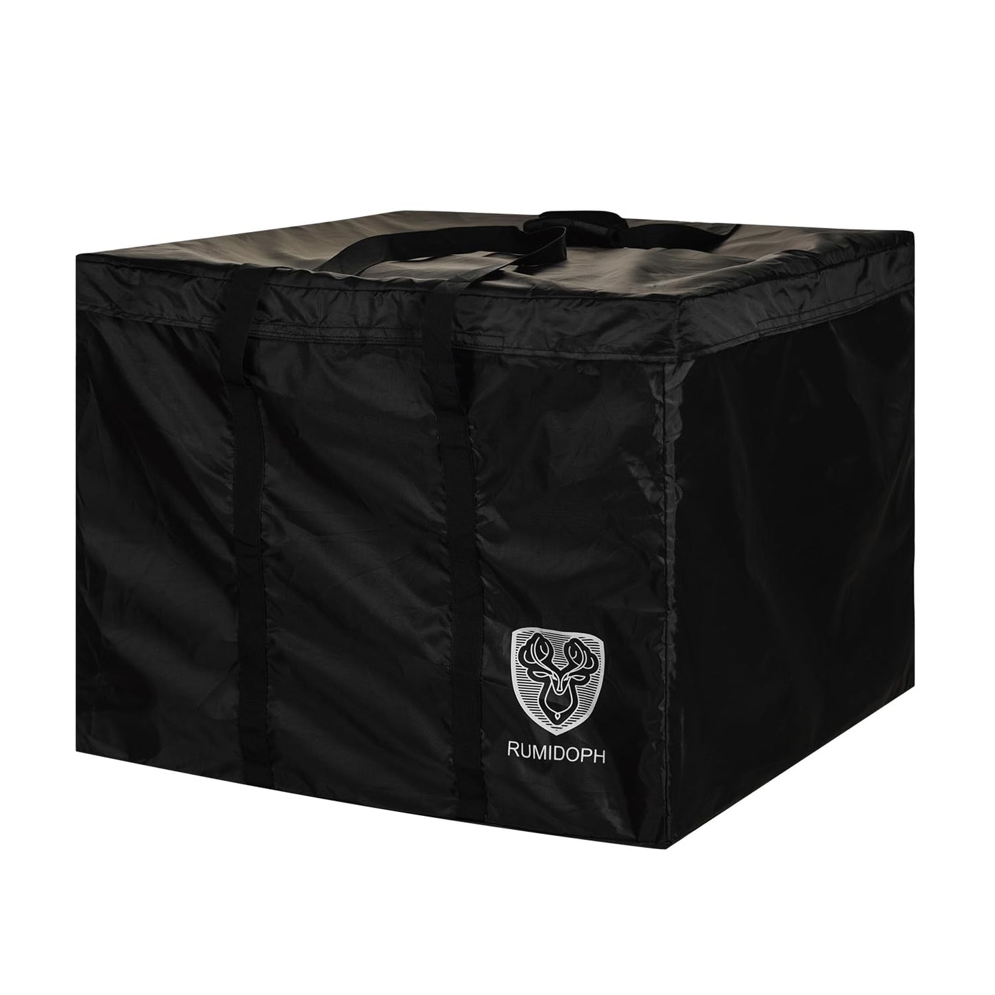 Outdoor Cushion Storage Bag with Zipper, Large Patio Storage Bags | Heavy Duty 420D Fabric, 32x32x24IN, Waterproof, Dustproof, Square, Black, Ideal for Furniture Cushions, Pillows