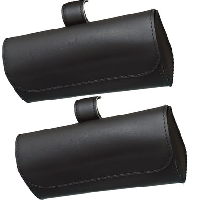 Accmor Glasses Holder for Car Sun Visor, 2 Pack Vehicle Sunglasses Holders Case with Hidden Magnetic Closure, Universal Fit Leather Auto Eyeglasses Organizer Box Eyeglass Hanger Clip Car Accessories