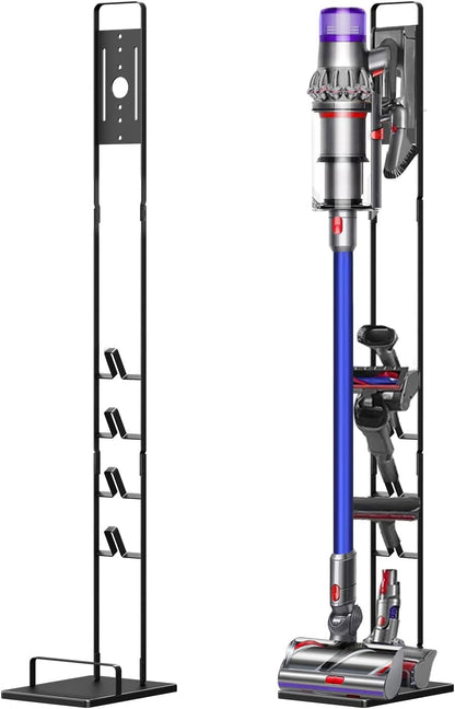 Foho Vacuum Stand Compatible for Dyson V15 V11 V10 V8 V7 V6, Metal Storage Holder Compatible for Dyson Handheld DC30 DC31 DC34 DC35 DC58 DC59 DC62 Cordless Vacuum Cleaners & Accessories, Black