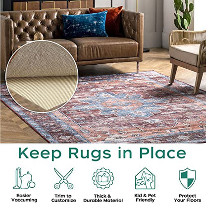 BAGAIL Non-Slip Rug Pad Gripper 8x10 ft for Area Rugs and Hardwood Floors | Extra Thick 0.1" for Better Grip and Cushion, Trimmable with 18 Sizes, Keeps Rugs in Place, Kid & Pet Safe, Easy Vacuuming