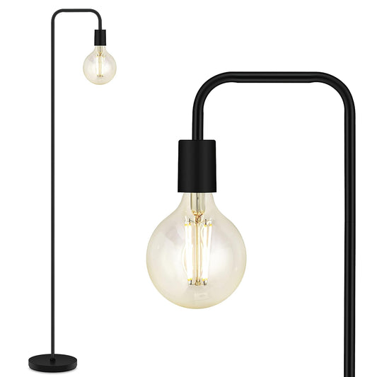 Floor Lamp, Industrial Floor Lamp, 63 Inch Standin... (Black | Metal)