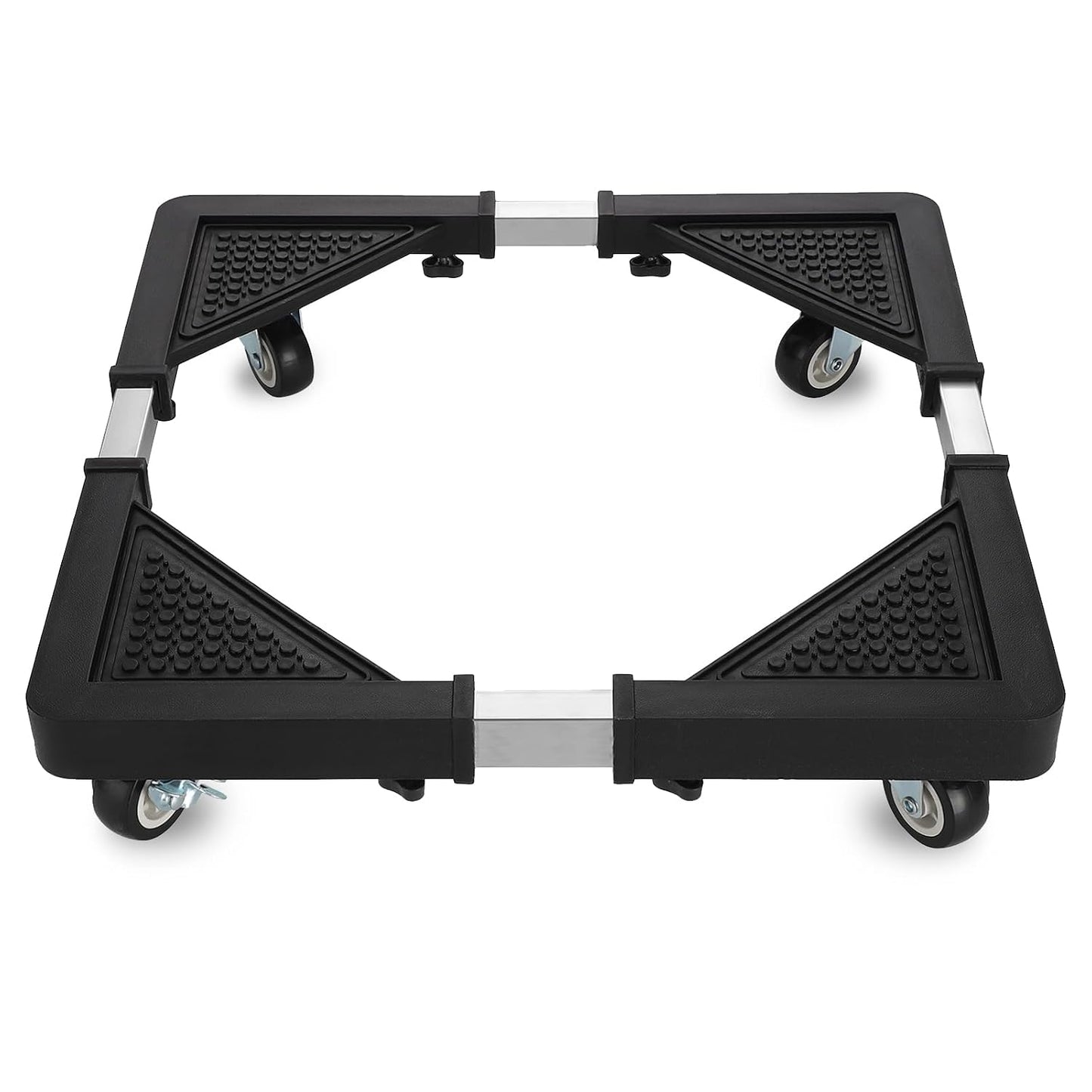 Mini Fridge Stand with 4 Locking Wheels 17.7"-25.6" Adjustable Dolly Washing Machine Stand Base，for Furniture Portable Refrigerator Dryer Stand（Black）