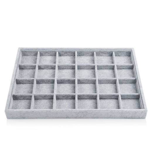 Velvet Jewelry Tray for Drawer,Rings Earrings Orga... (Grey | Velvet)