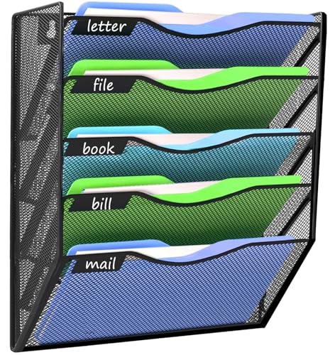 Kuntine.B Wall File Organizer Office Hanging Magazine Holder Wall File Organizer for Office Home