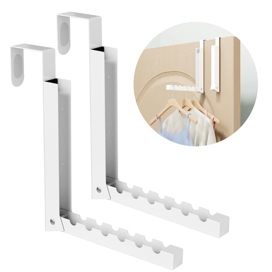Over The Door Hanger Folding Clothes Drying Rack,... (White | Metal)