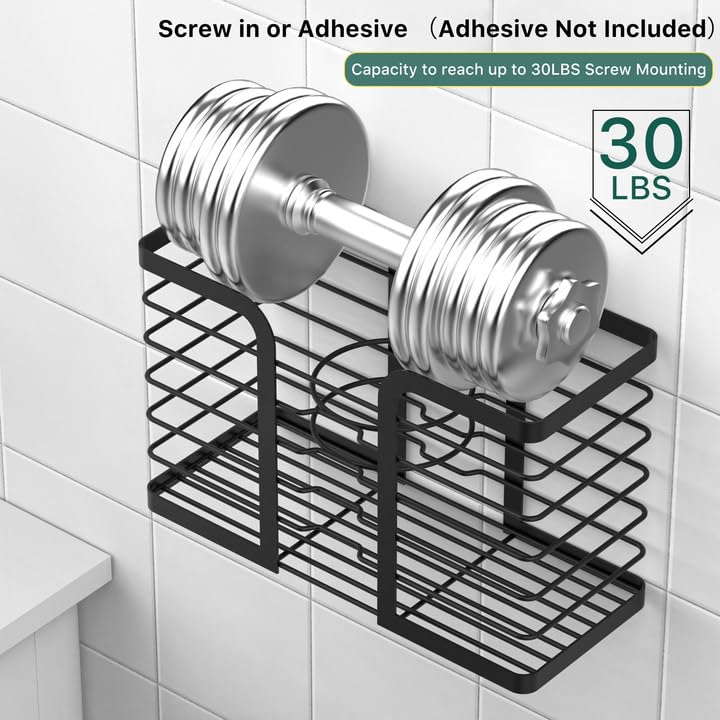 YIGII Hair Dryer Holder - Hair Tool Organizer 3-in-1 Blow Dryer Holder Adjustable Height, Bathroom Organizer Wall Mounted/Cabinet Door for Flat/Curling Irons, Hair Straighteners