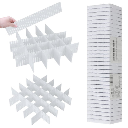 ALBAD Plastic Drawer Dividers Adjustable Drawer Organizer Dividers Separator for Tidying Clutter/Cutlery/Underwear/Socks/Clothes/Dresses/Boxes/Bins in Kitchen Bathroom Bedroom Office