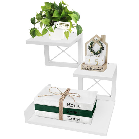 Desk Shelf, Wood Small Bookshelf Desktop Shelves a... (White | Wood)