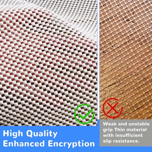 Non Slip Rug Pad Gripper 8X10 FT for Hardwood Floors, Eco-Friendly Anti Skid Mat Under Area Rugs, Keeps Rugs Safe and Flat, Odorless Cushioned Pad for Floor Protection, Easy to Trim Multi-Use Mat
