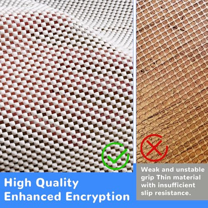 Non Slip Rug Pad Gripper 8X10 FT for Hardwood Floors, Eco-Friendly Anti Skid Mat Under Area Rugs, Keeps Rugs Safe and Flat, Odorless Cushioned Pad for Floor Protection, Easy to Trim Multi-Use Mat
