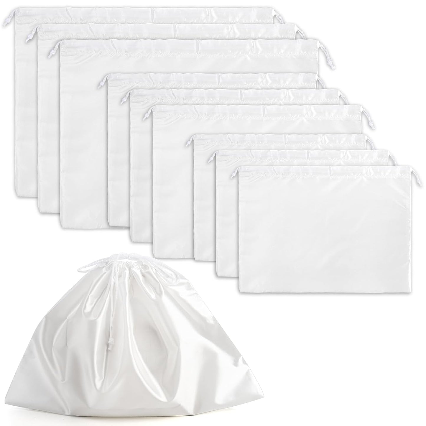 Peohud 9 Pack Dust Cover Storage Bags, Purse Dust Bags with Drawstring, Large Silk Cloth Travel Storage Pouch for Handbags Shoulder Bags Purses Shoes Luggage