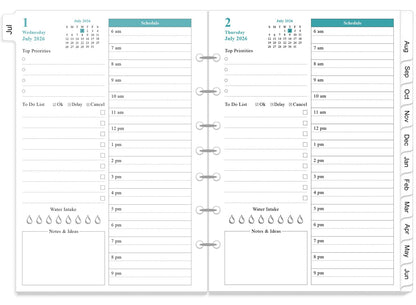2026-2027 Planner Refills - One Page Per Day Daily ＆ Monthly Planner, July 2026-June 2027, 7-Hole Punched，Prioritized, To-Do List, Notes, Appointment Schedule, Desk Size 4, 5.8" x 8.3"