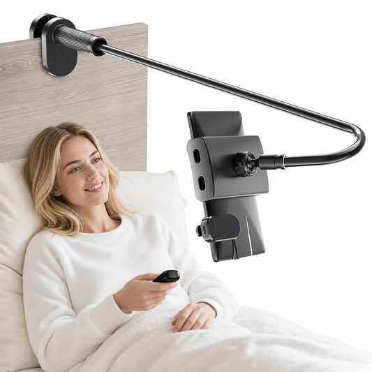 Gooseneck Tablet Holder for Kindle Reading in Bed with Page Turner Remote, Hands Free Desk Bedside Lazy Arm Stand for Kindle Accessories, Gifts for Readers