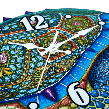 Turtle Outdoor Clock Waterproof for Patio Pool Garden Decor,11.3"x15.2" | Nautical Coastal Decorative,Silent,Inoor/Outside