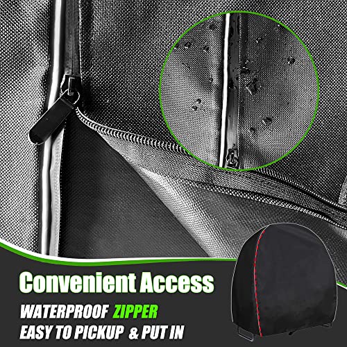 IC ICLOVER 40 Inch Firewood Log Hoop Cover Only - Heavy Duty 600D Oxford | Outdoor Waterproof Round Log Rack Cover, Ring Wood Pile Holder Storage Tarp with Zipper & Wind Proof Buckle, Reflective Strip