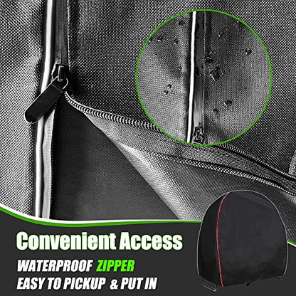 IC ICLOVER 40 Inch Firewood Log Hoop Cover Only - Heavy Duty 600D Oxford | Outdoor Waterproof Round Log Rack Cover, Ring Wood Pile Holder Storage Tarp with Zipper & Wind Proof Buckle, Reflective Strip