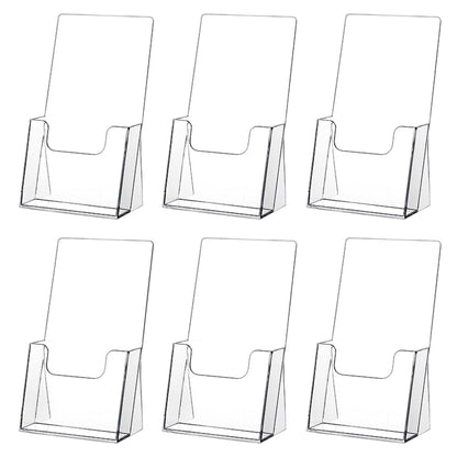 zavekia Acrylic Brochure Holder,6 packs Thicker Countertop Literature Holder Plastic Flyer Display Stand for Magazine (6 packs)