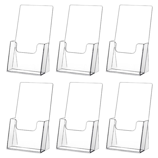 zavekia Acrylic Brochure Holder,6 packs Thicker Countertop Literature Holder Plastic Flyer Display Stand for Magazine (6 packs)