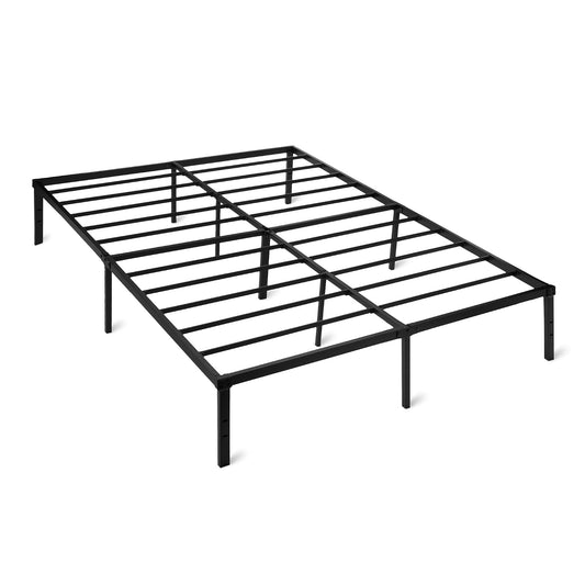 Amazon Basics Metal Bed Frame, Non-Foldable Platform with Under-Bed Storage Space, Durable Steel, Protective Floor Pads, Easy Assembly, Queen, 60W x 80L in, Black