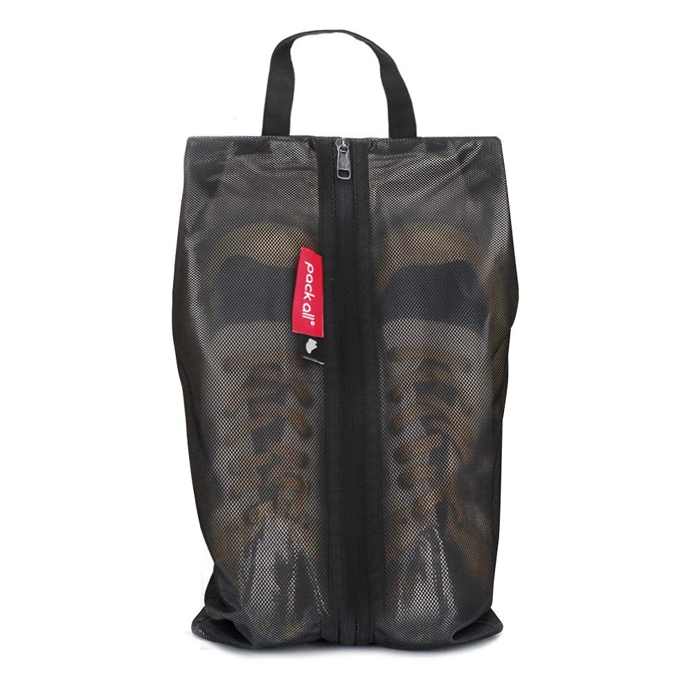pack all Shoe Bag for Travel, Water-Resistant Shoe Pouch for Sports | Odor-Resistant, Dustproof, Portable, Soccer Cleats & Gym Storage, Fits Up to Size 11, 1 Pack, Black